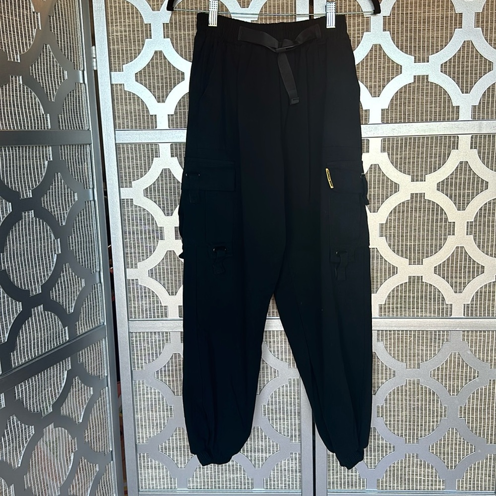 Black Cargo Jogger Pants